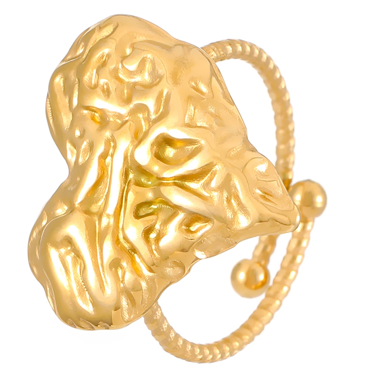 Melted Heart Stainless Steel Adjustable Ring