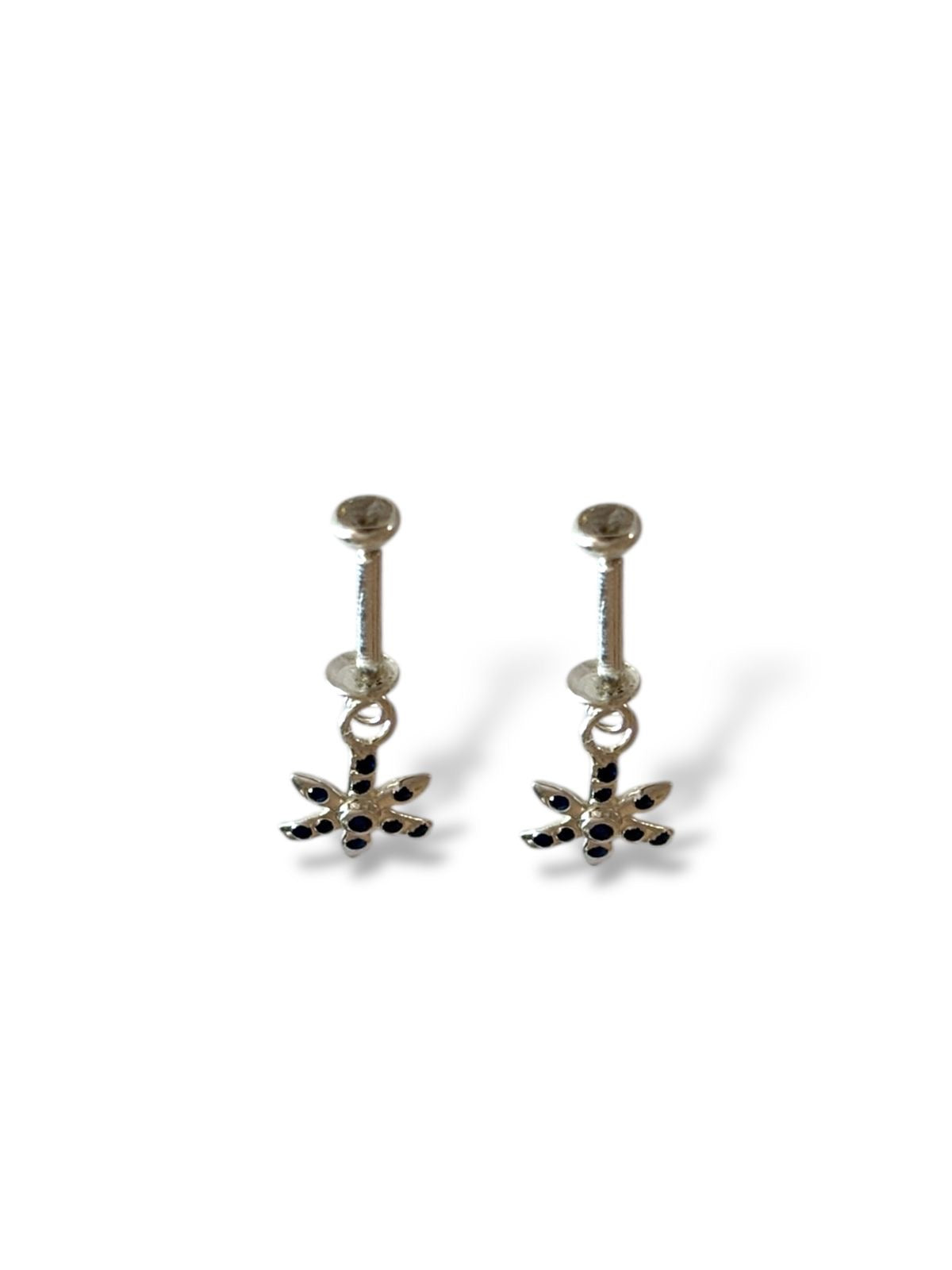 Midnight Star - Dainty CZ Helix/Bugadi Earrings | 925 Silver