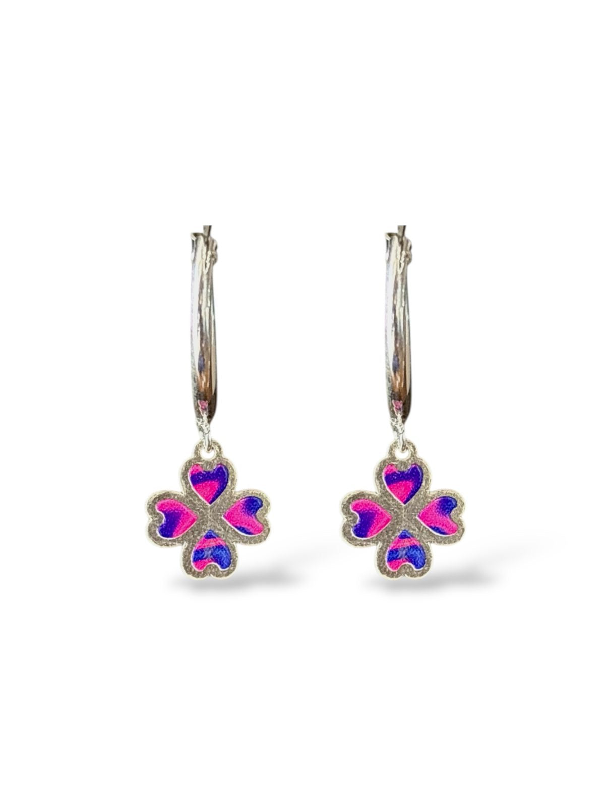 Clover Charm - Clover Hoop Earrings | 925 Silver
