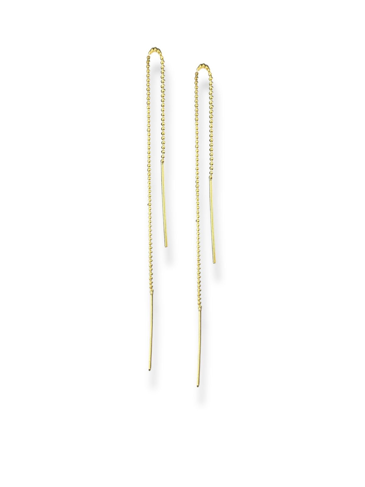 Golden Thread- Gold Plated Threader Chain Earrings | 
925 Silver