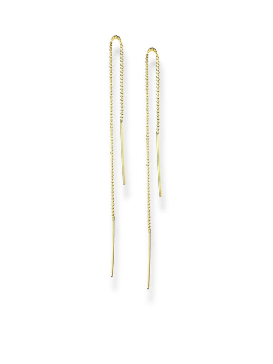 Golden Thread- Gold Plated Threader Chain Earrings | 
925 Silver