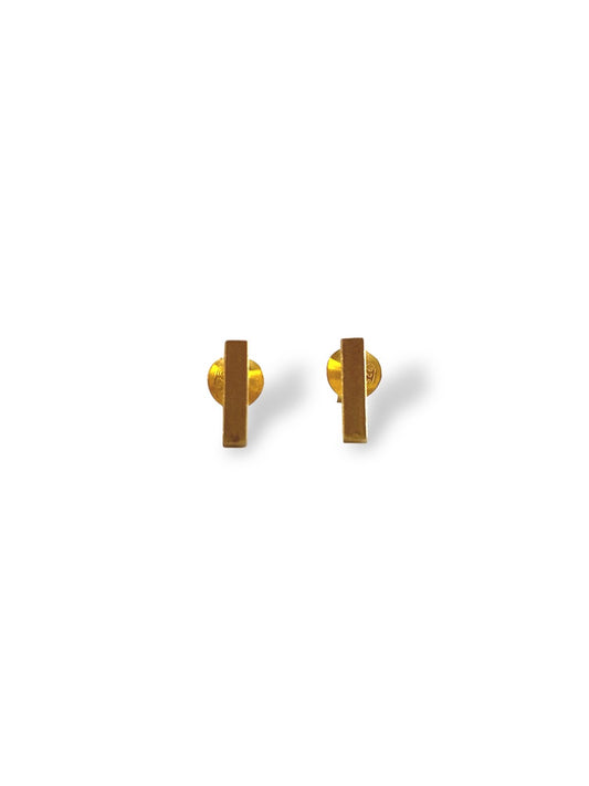 Solar Bar - Gold Plated Bar Stud Earrings | 925 Silver