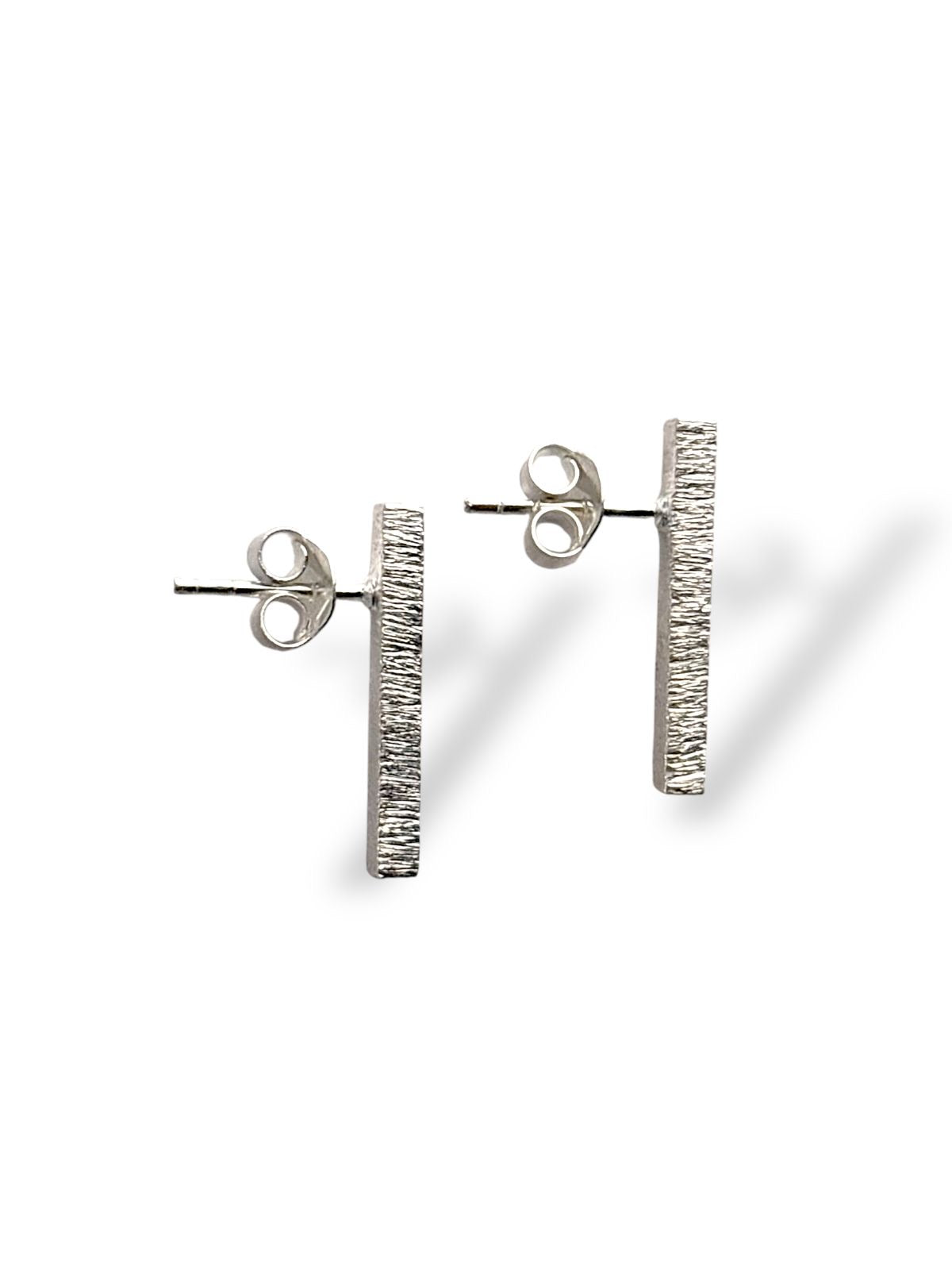 Luna Bar - Long Silver Bar Stud Earrings | 925 Silver