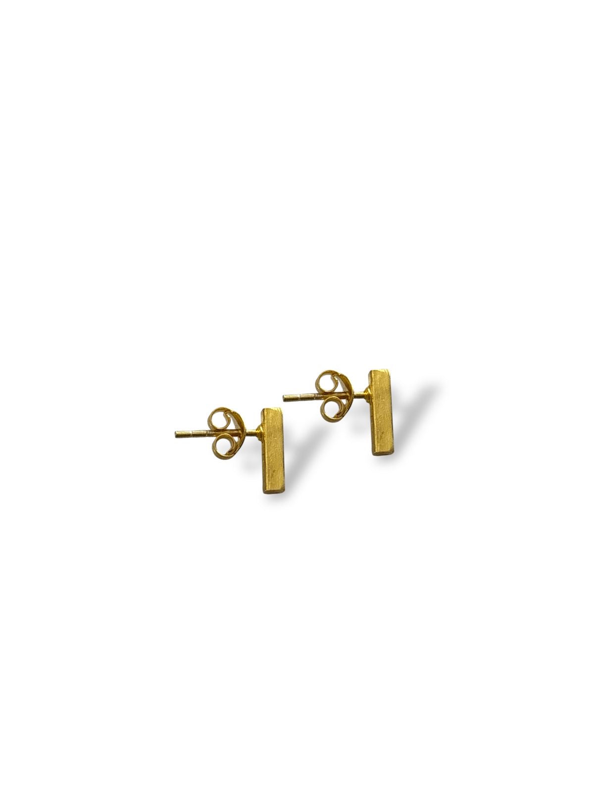 Solar Bar - Gold Plated Bar Stud Earrings | 925 Silver