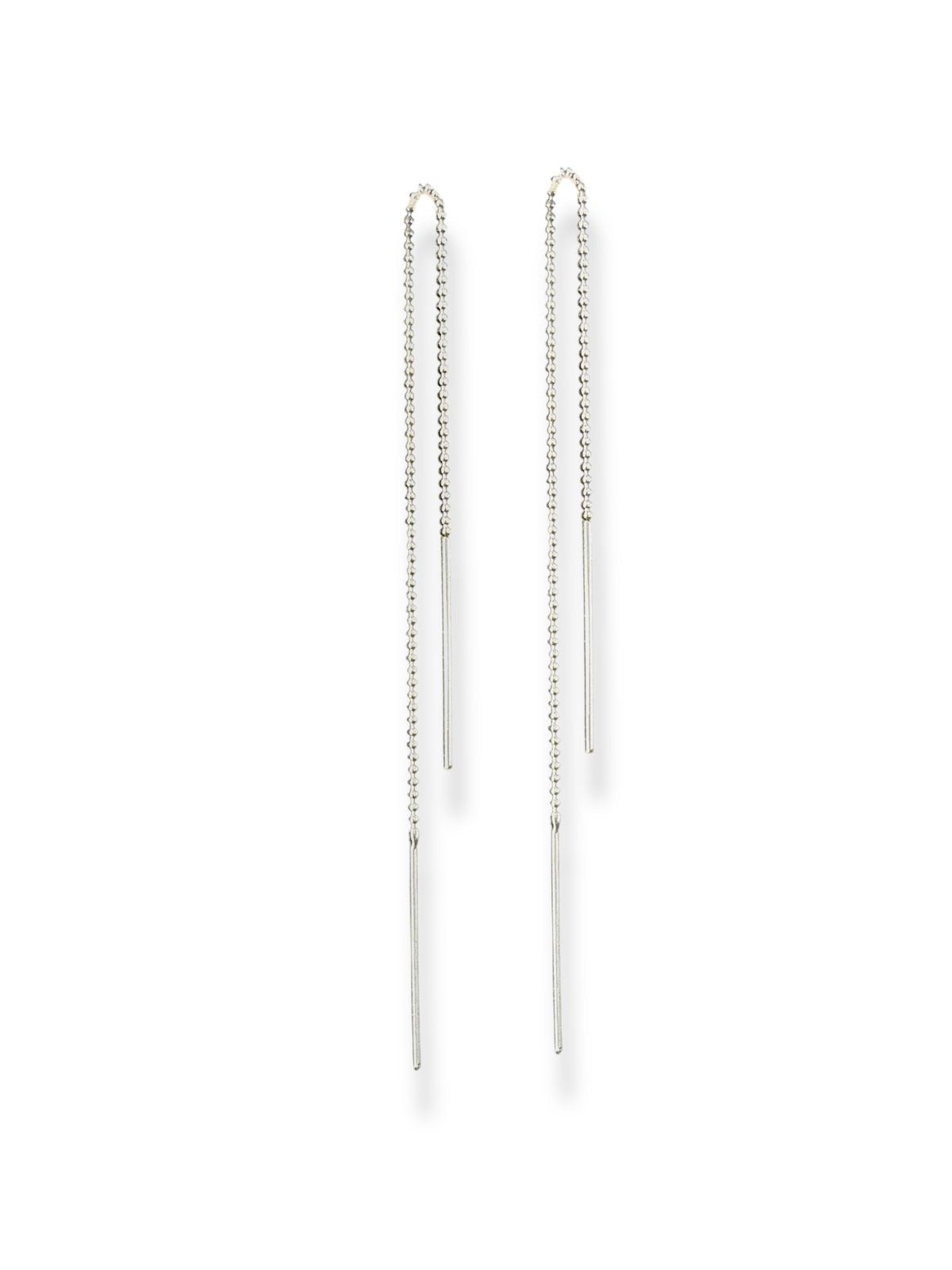 Silver Thread - Dainty Threader Chain Earrings | 925 Silver