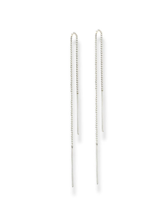 Silver Thread - Dainty Threader Chain Earrings | 925 Silver