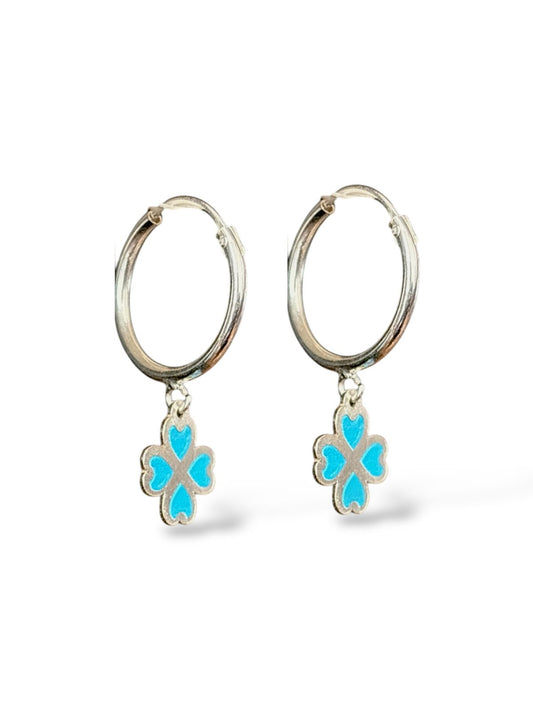 Clover Charm - Clover Hoop Earrings | 925 Silver