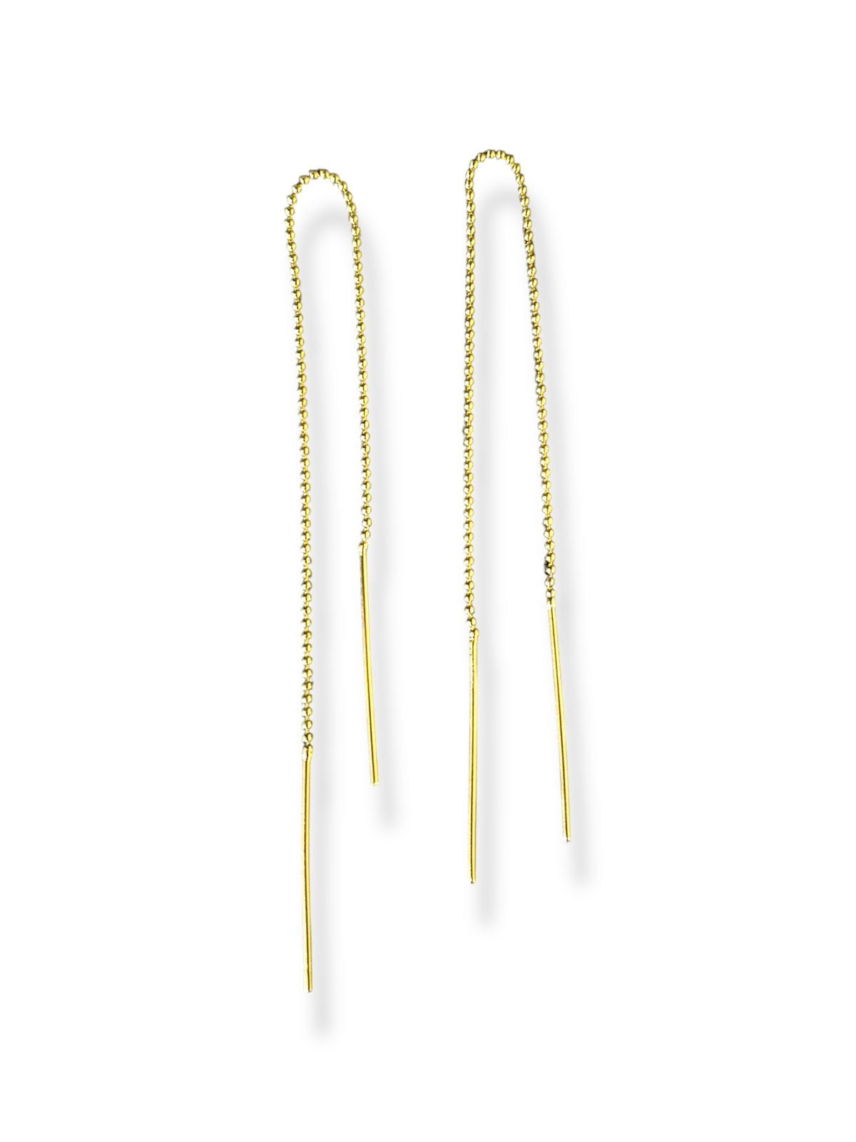 Golden Thread- Gold Plated Threader Chain Earrings | 
925 Silver