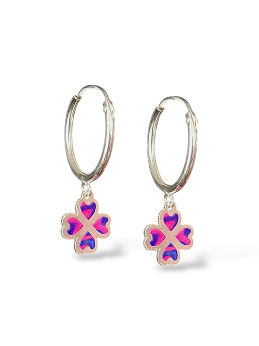 Clover Charm - Clover Hoop Earrings | 925 Silver
