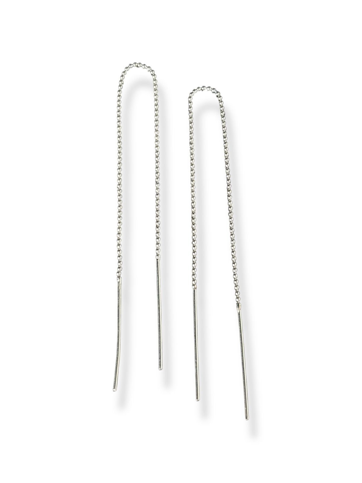 Silver Thread - Dainty Threader Chain Earrings | 925 Silver