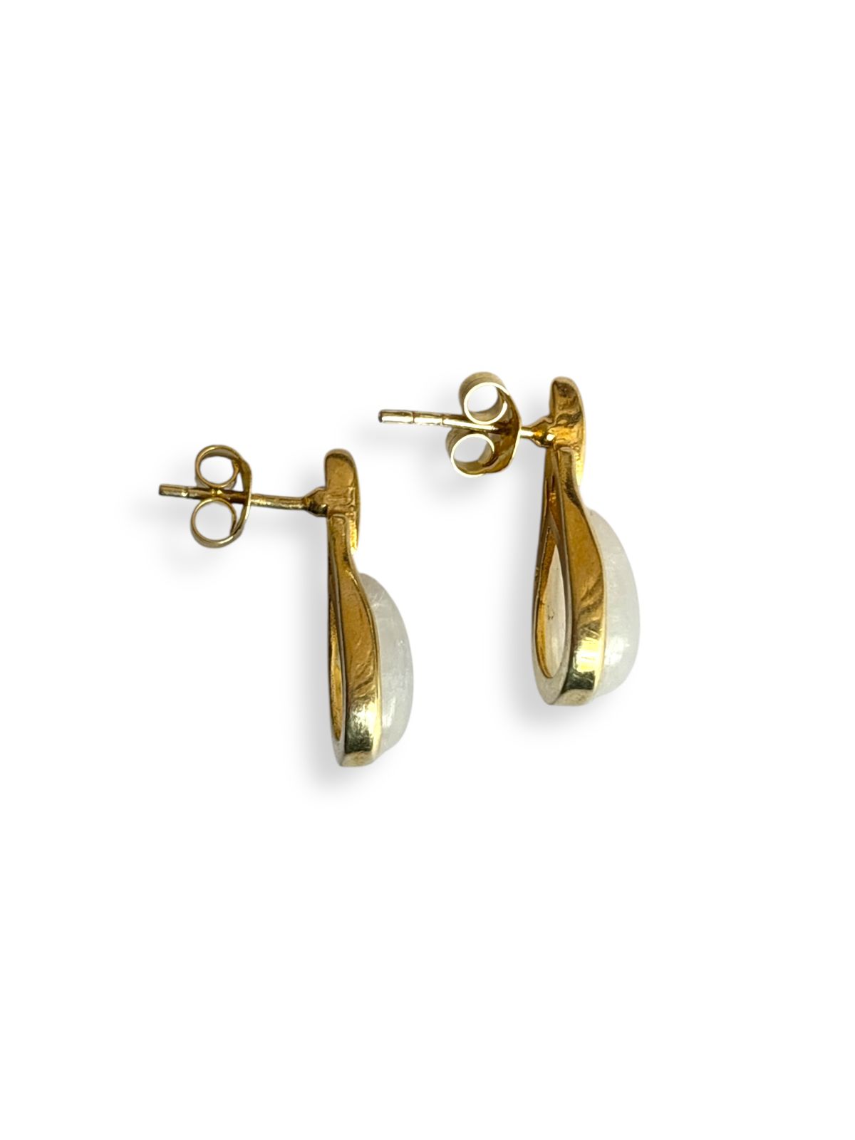 Golden Hour - Gold Plated Moonstone Stud Earrings | 925 Silver