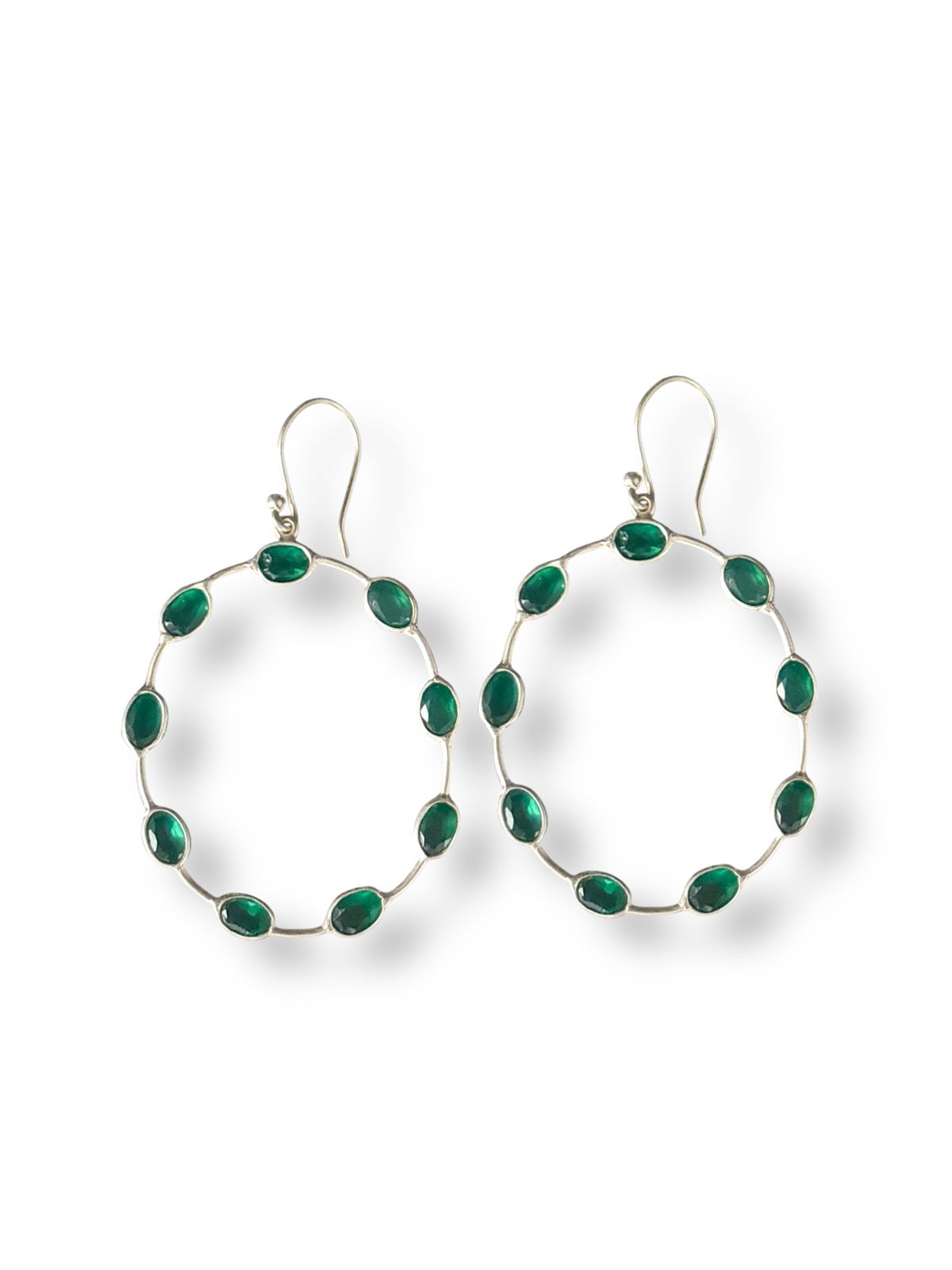 Emerald Glow - Green Onyx Earrings | 925 Silver
