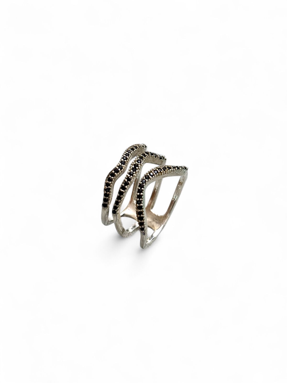 Midnight Wave - Designer Ring with Black Onyx | 925 Silver