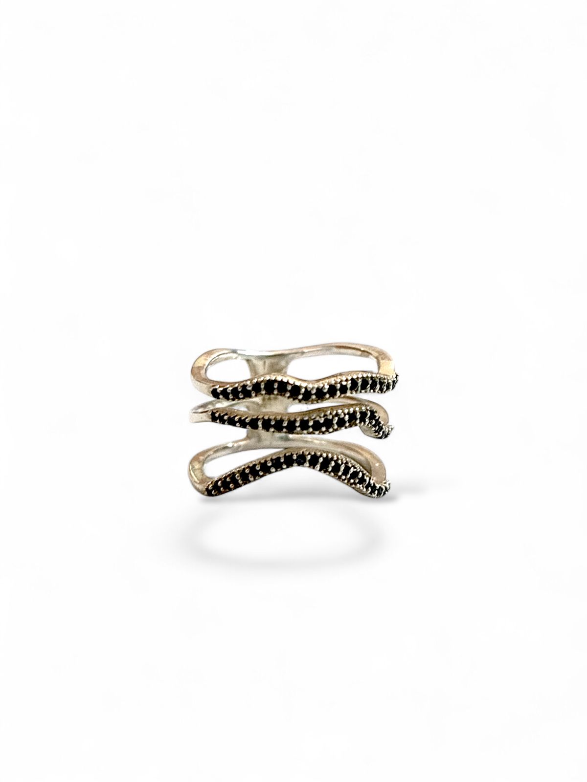 Midnight Wave - Designer Ring with Black Onyx | 925 Silver