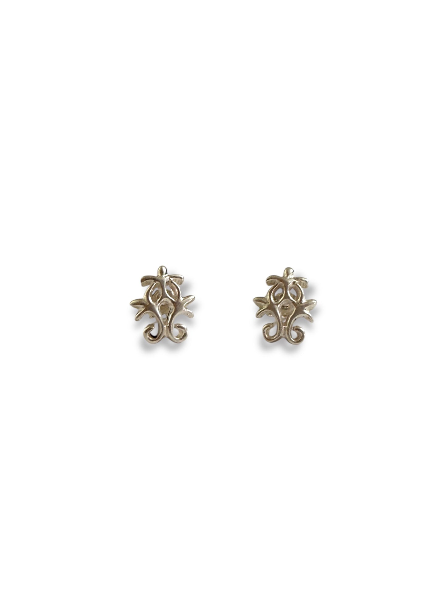 Motif Charm - 925 Silver Stud Earrings