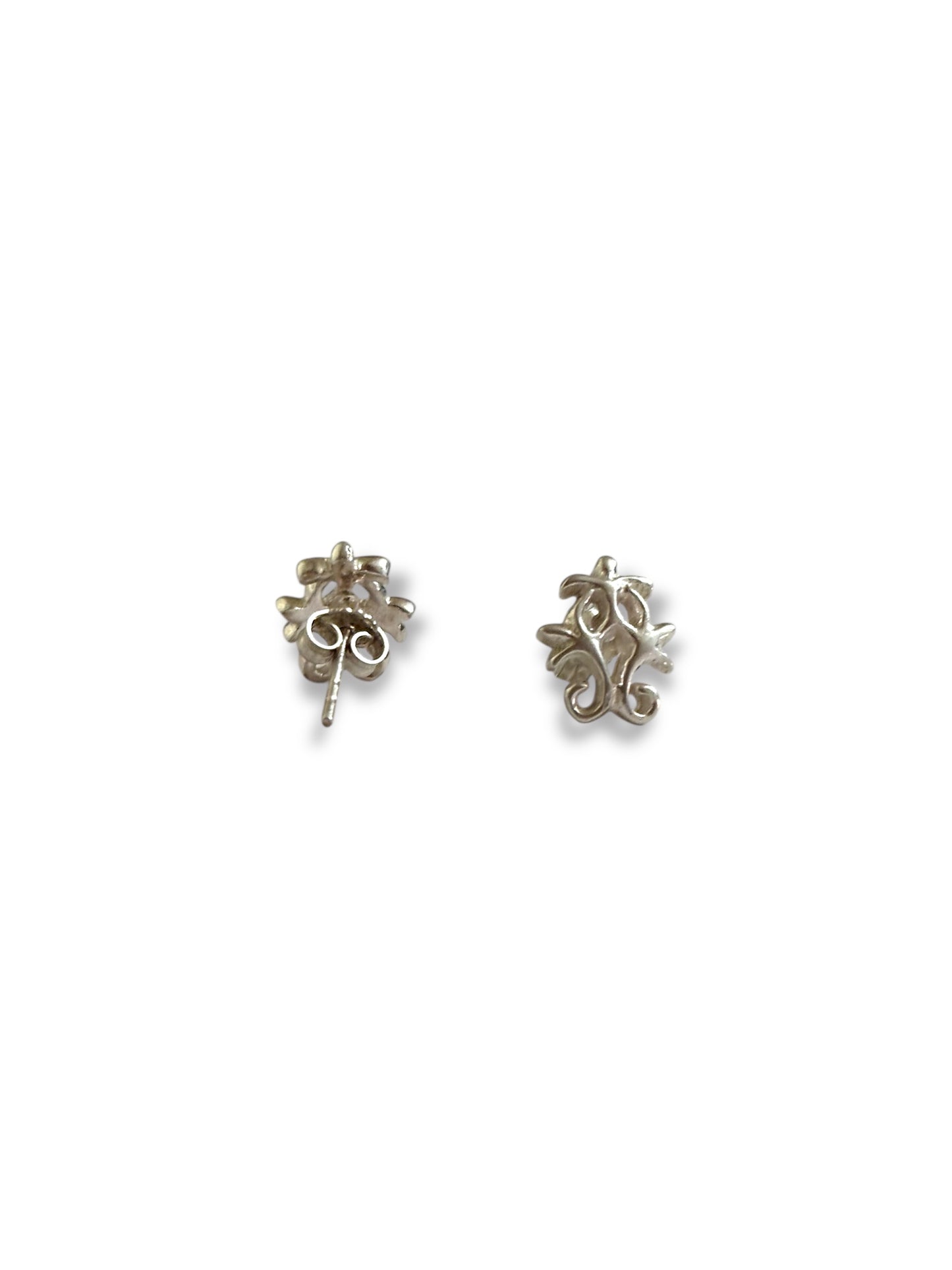 Motif Charm - 925 Silver Stud Earrings