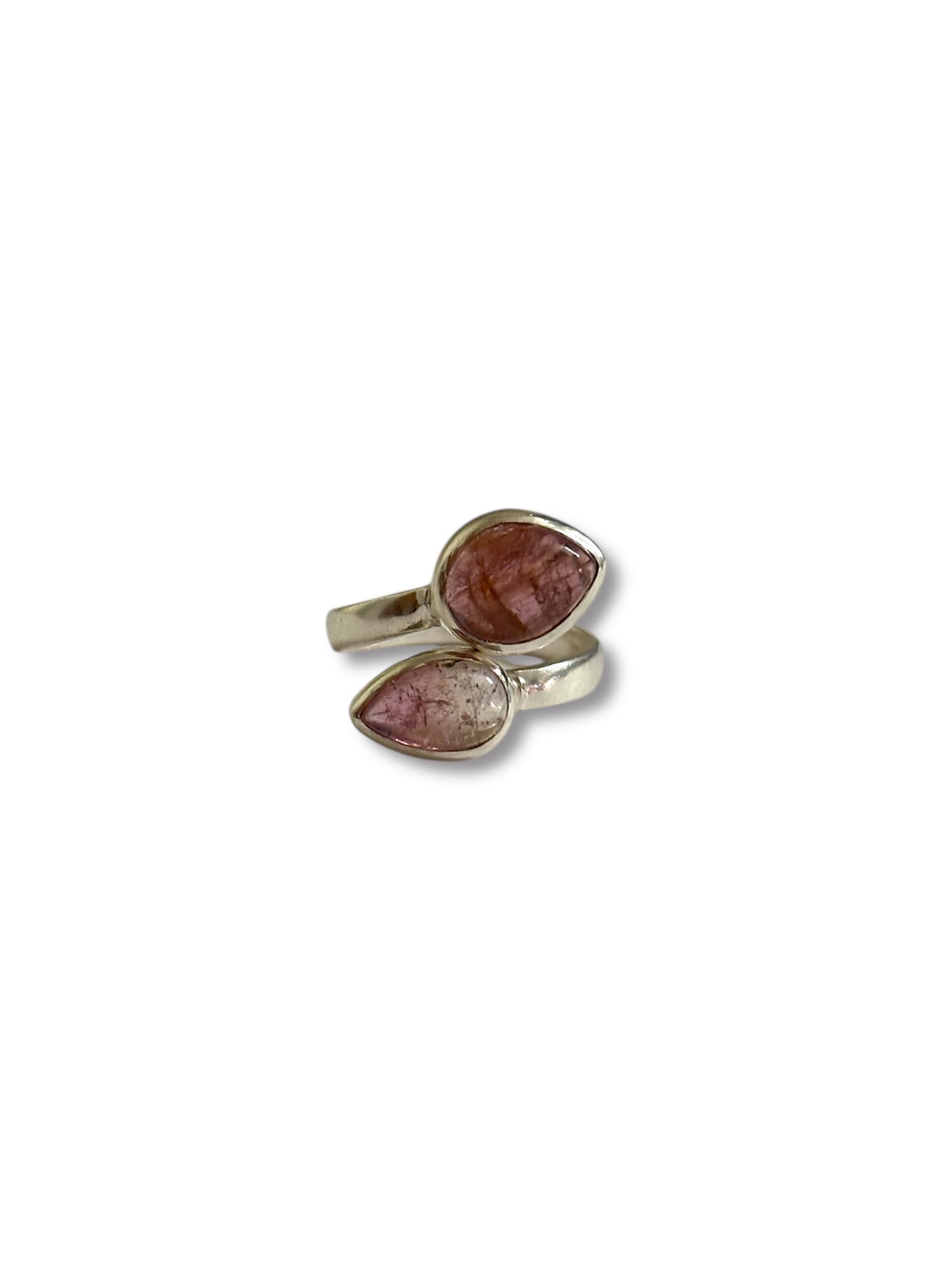Twin Rosé - Pink Tourmaline Adjustable Ring | 925 Silver
