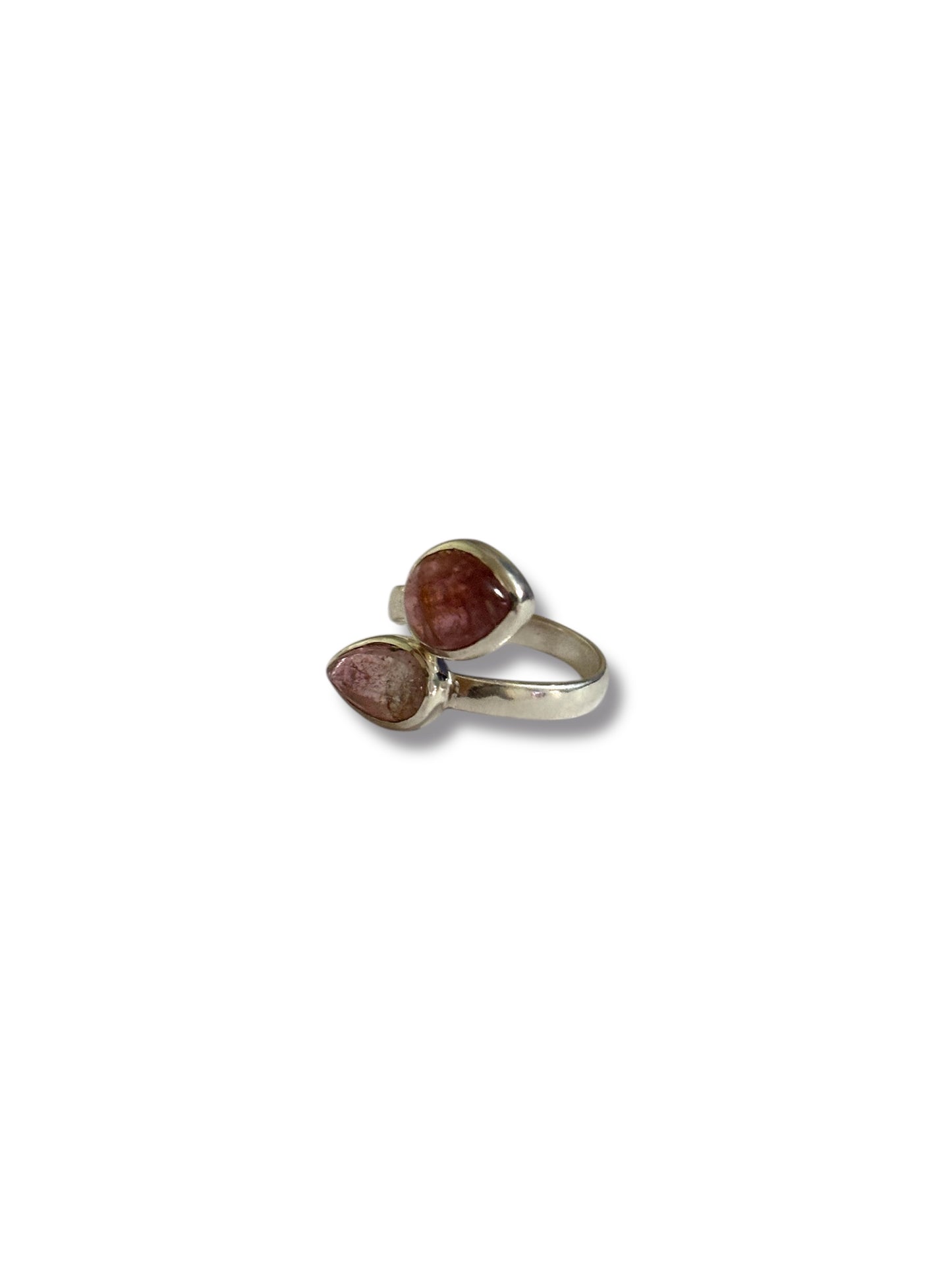 Twin Rosé - Pink Tourmaline Adjustable Ring | 925 Silver