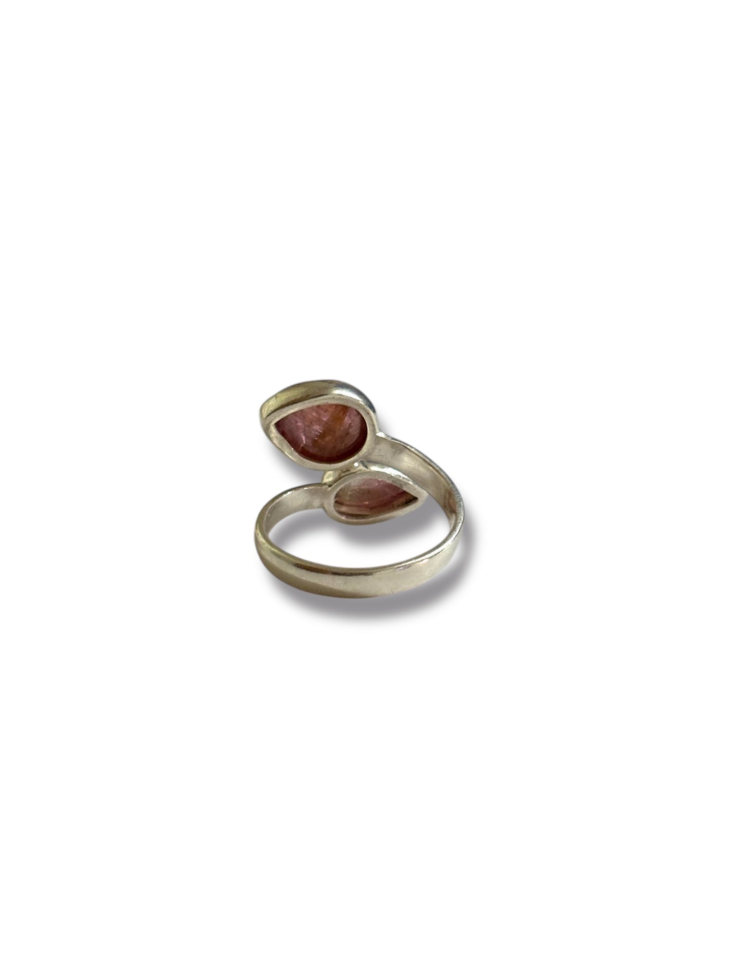 Twin Rosé - Pink Tourmaline Adjustable Ring | 925 Silver