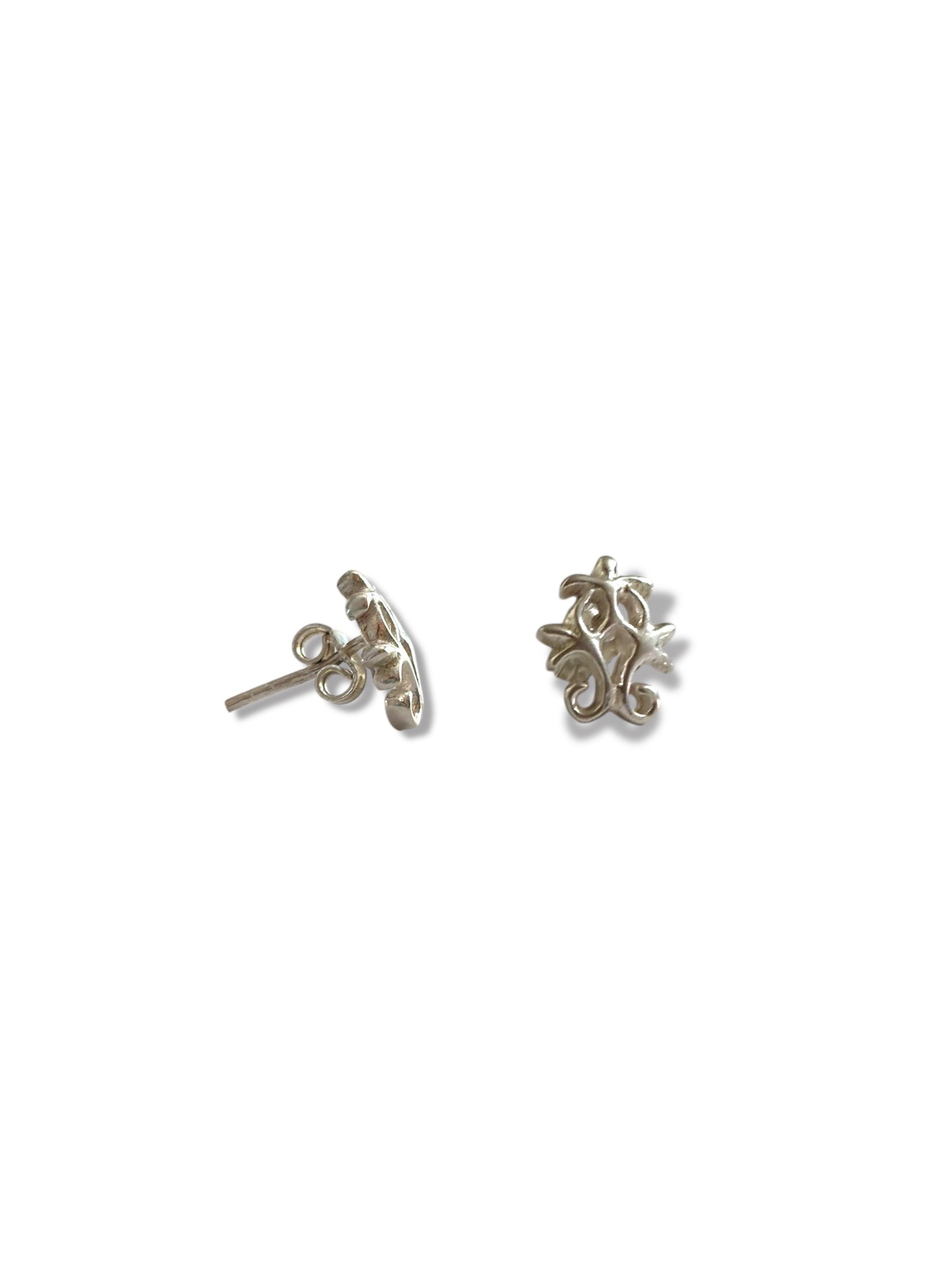 Motif Charm - 925 Silver Stud Earrings