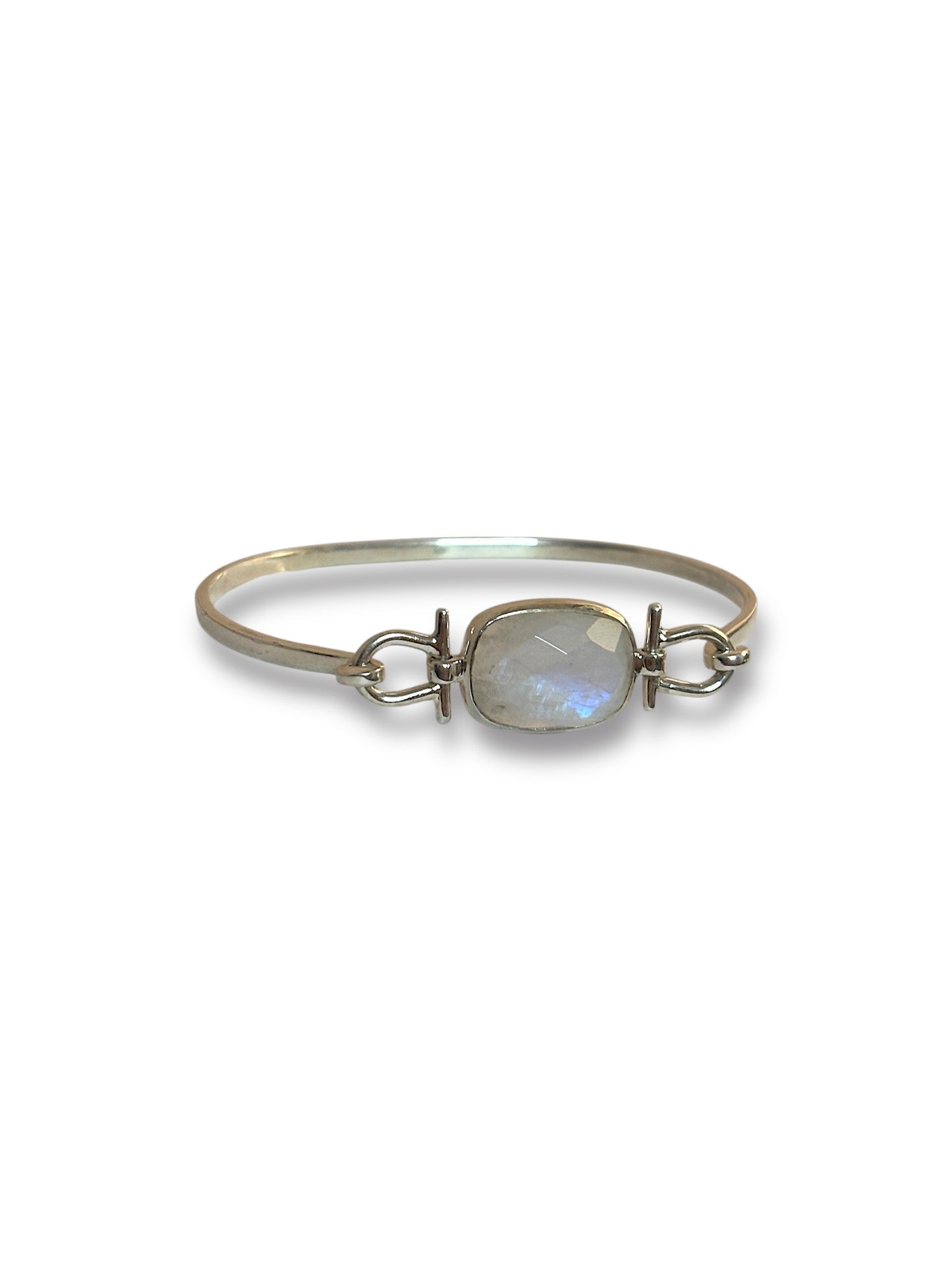 Lunar Glow - Moonstone Cuff Bracelet | 925 Silver