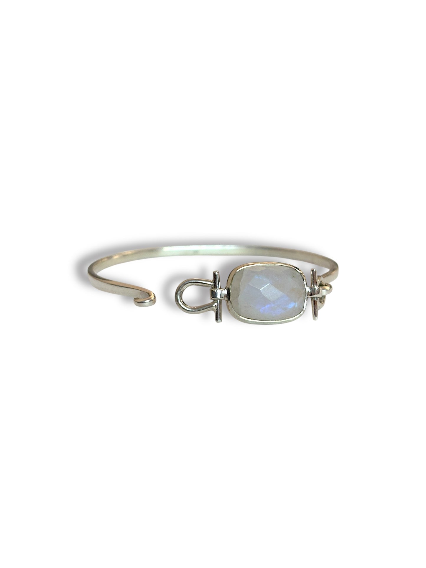Lunar Glow - Moonstone Cuff Bracelet | 925 Silver