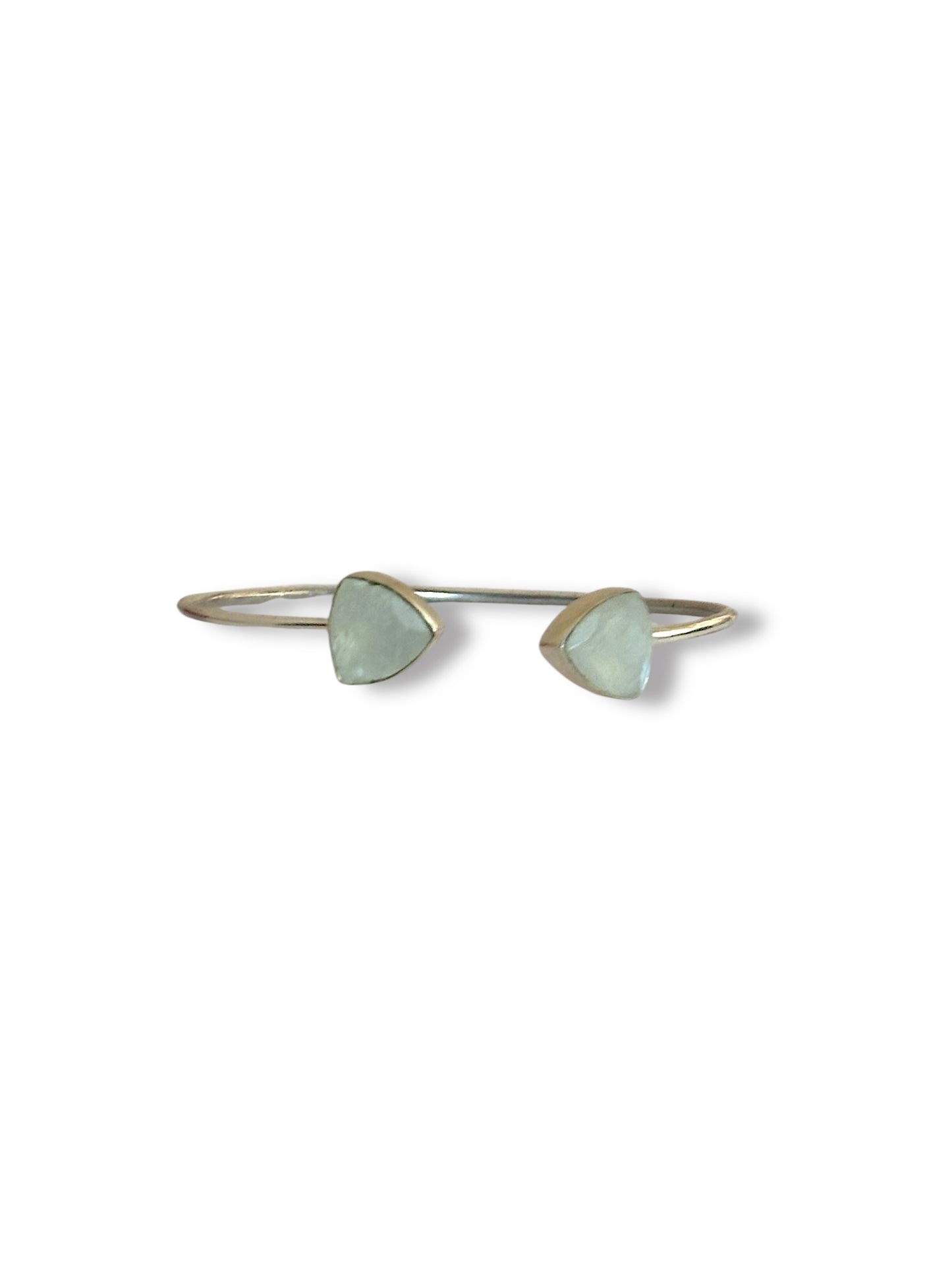 Twin Arc - Moonstone Cuff Bracelet | 925 Silver