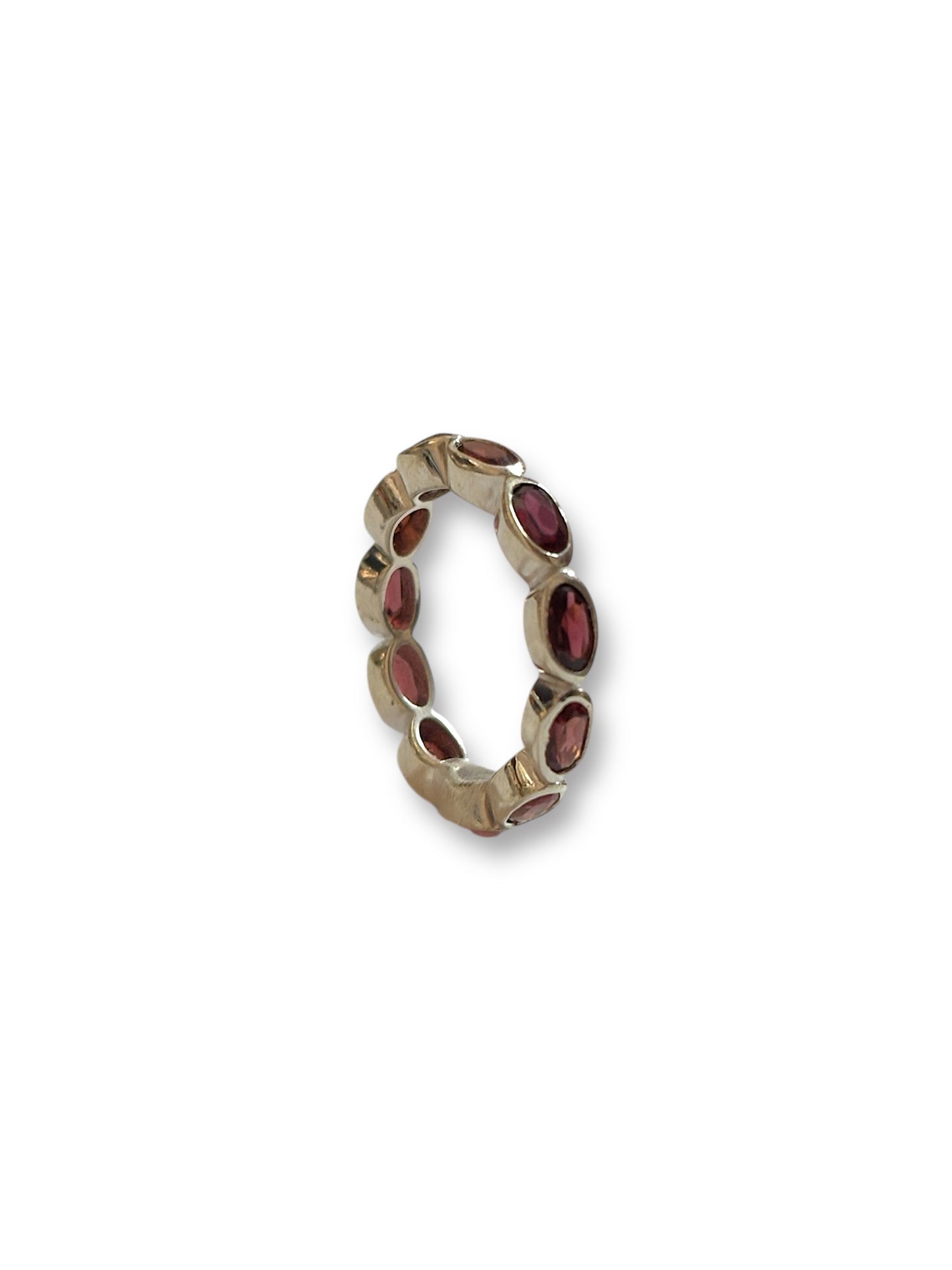 Crimson Loop - Garnet Band Ring | 925 Silver