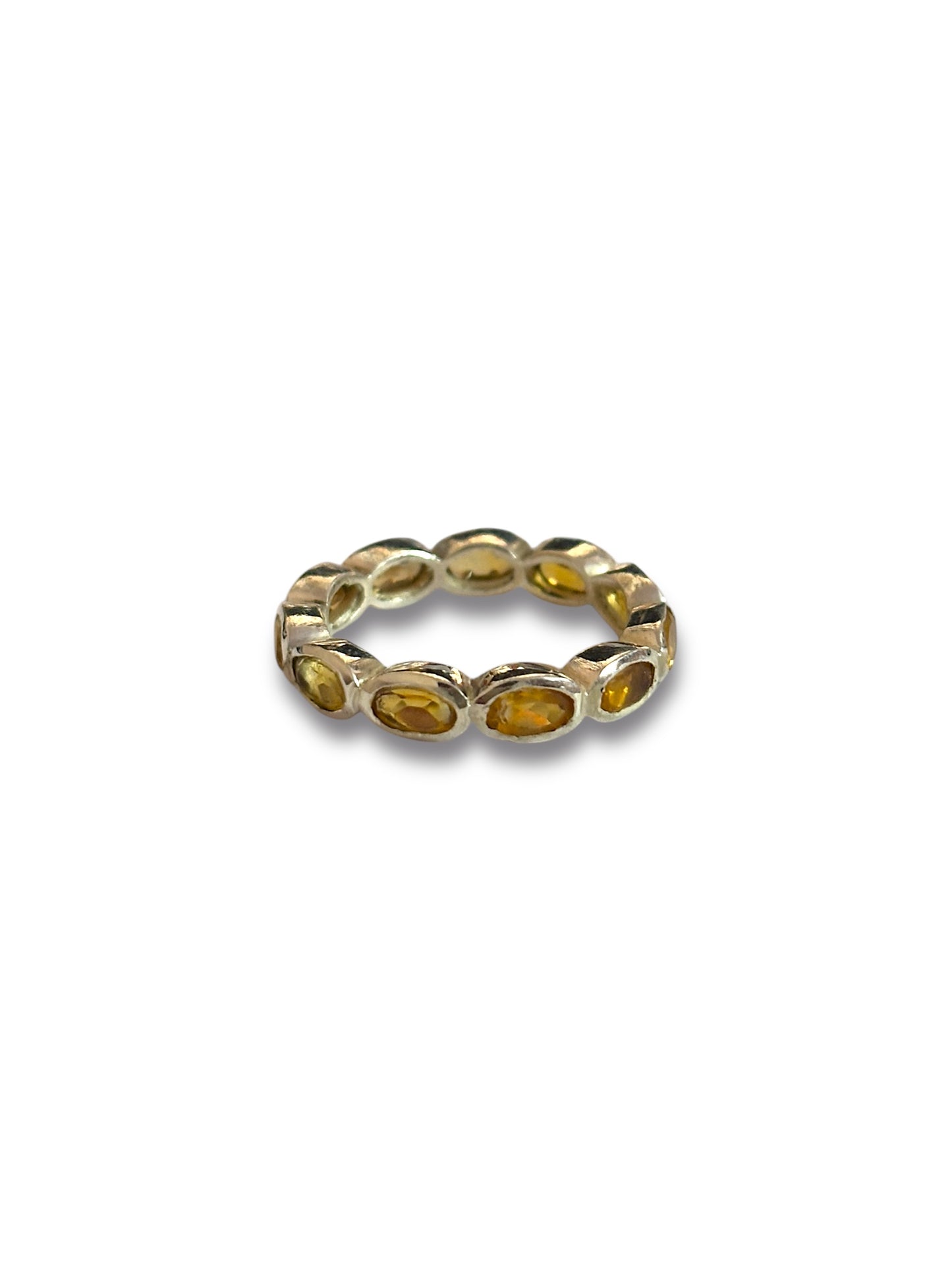 Golden Loop - Citrine Band Ring | 925 Silver