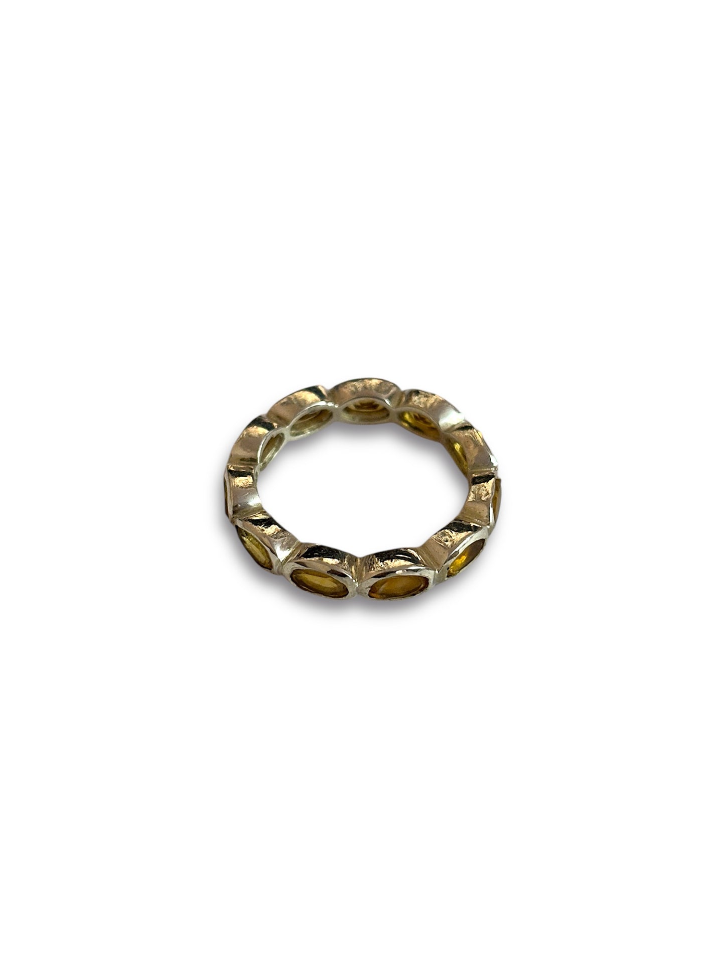 Golden Loop - Citrine Band Ring | 925 Silver