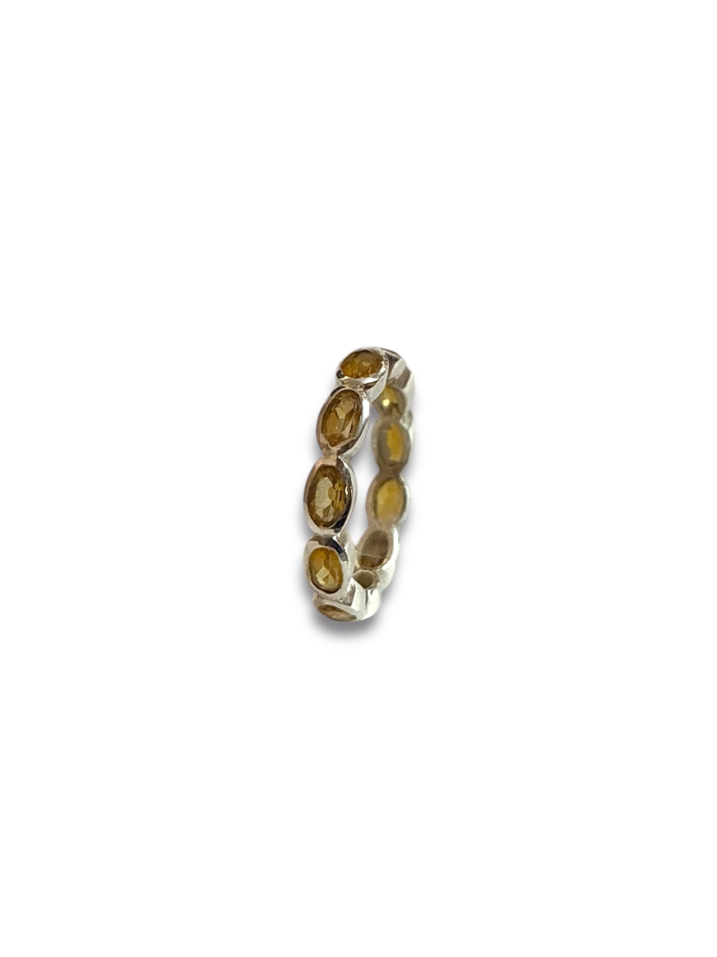Golden Loop - Citrine Band Ring | 925 Silver