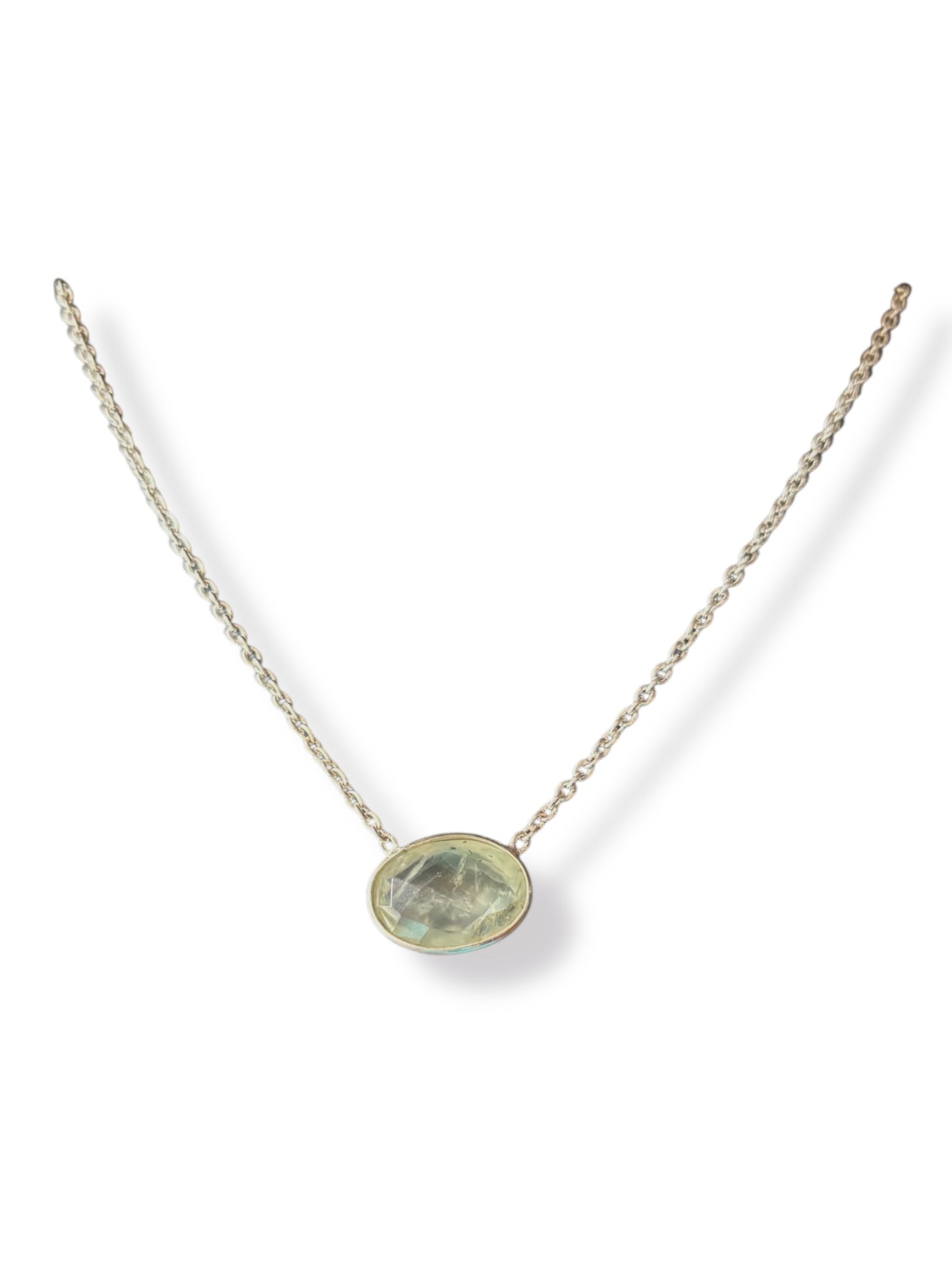 Celestial Mist - Prehnite Gemstone Necklace | 925 Silver