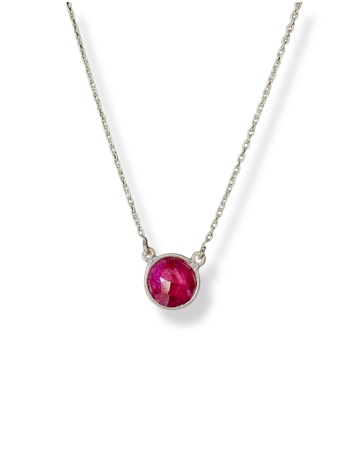 Crimson Ray - Red Sillimanite Gemstone Necklace | 925 Silver