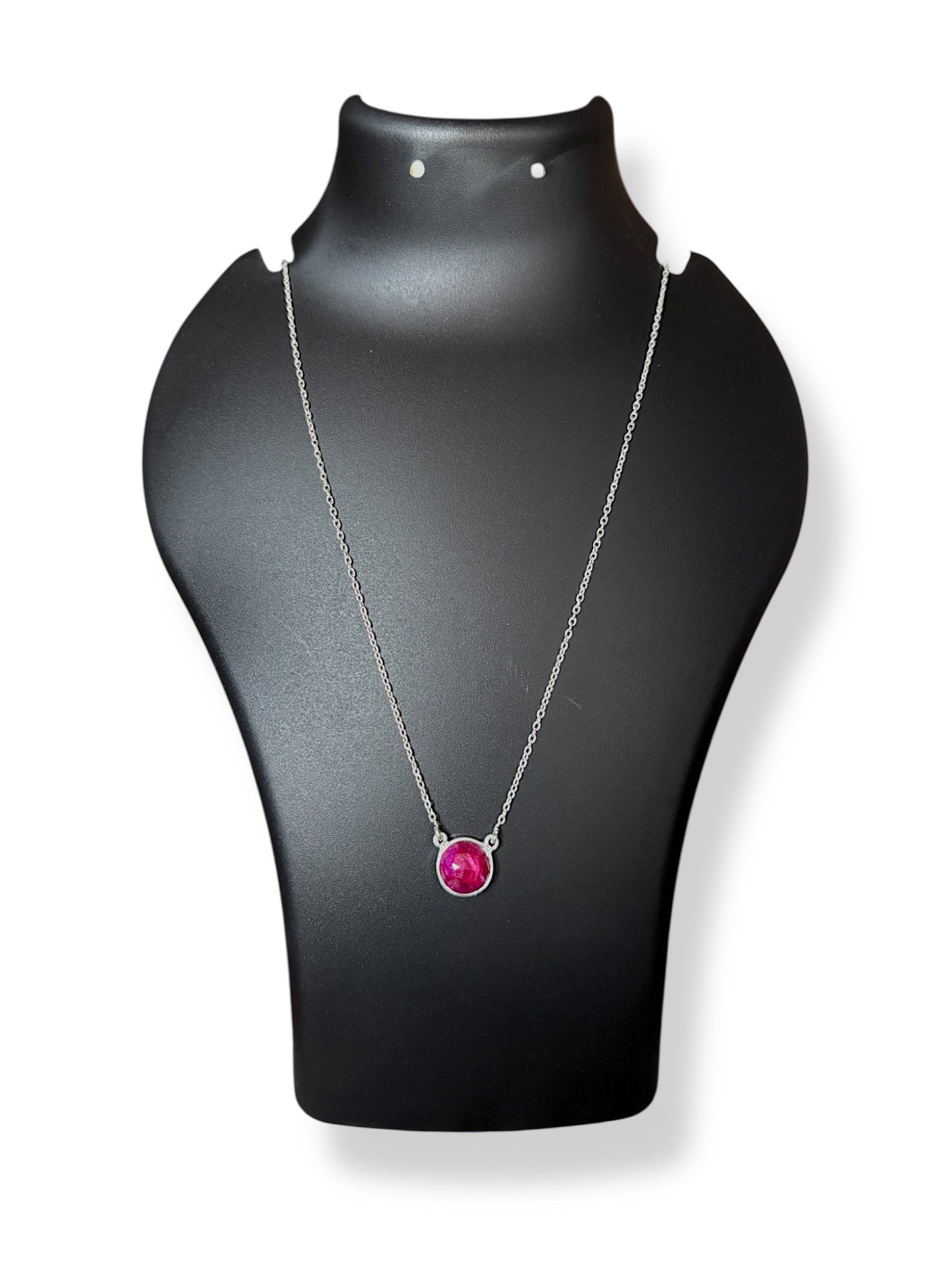 Crimson Ray - Red Sillimanite Gemstone Necklace | 925 Silver