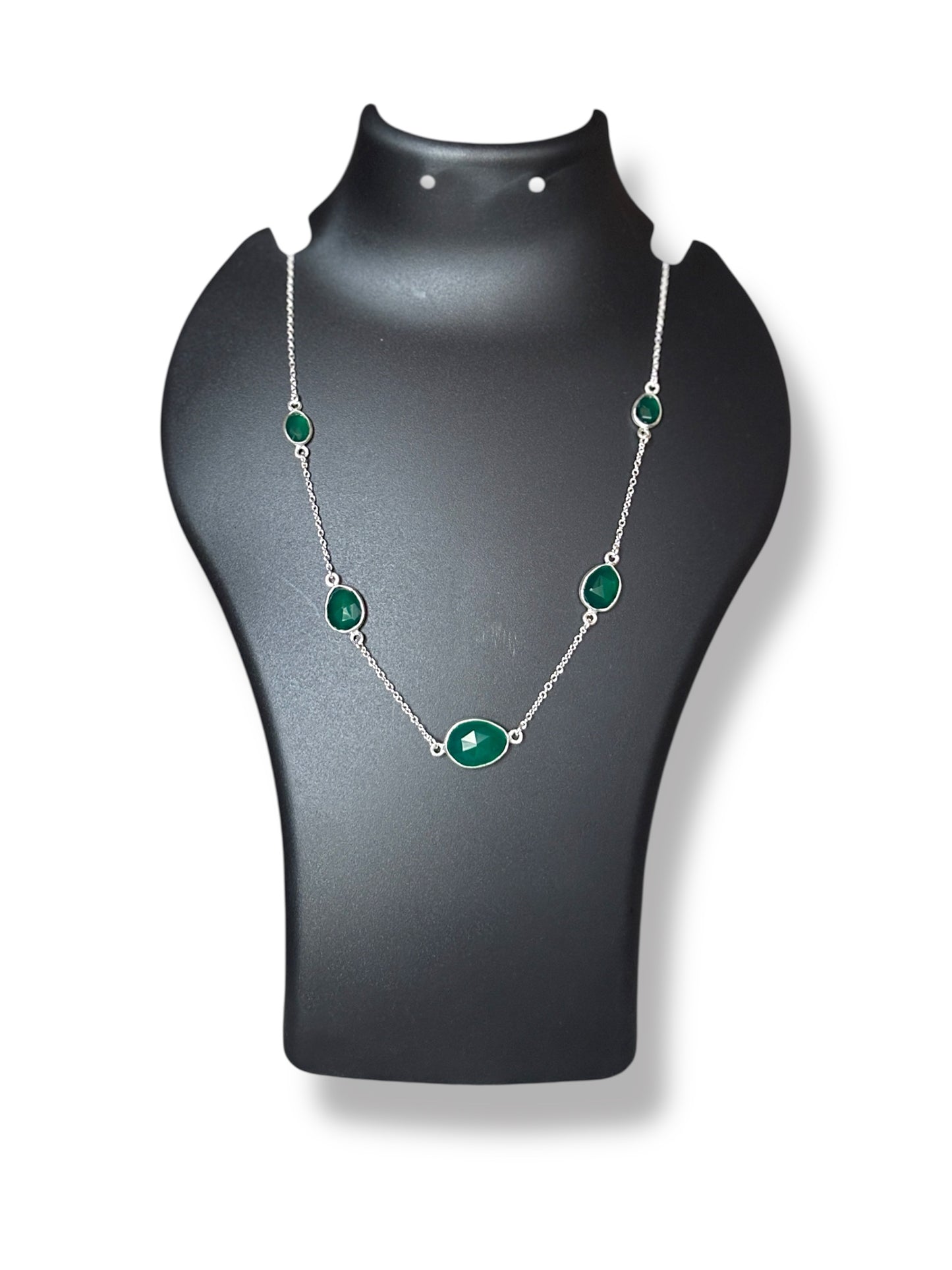 Still Green - Green Onyx Necklace | 925 Silver