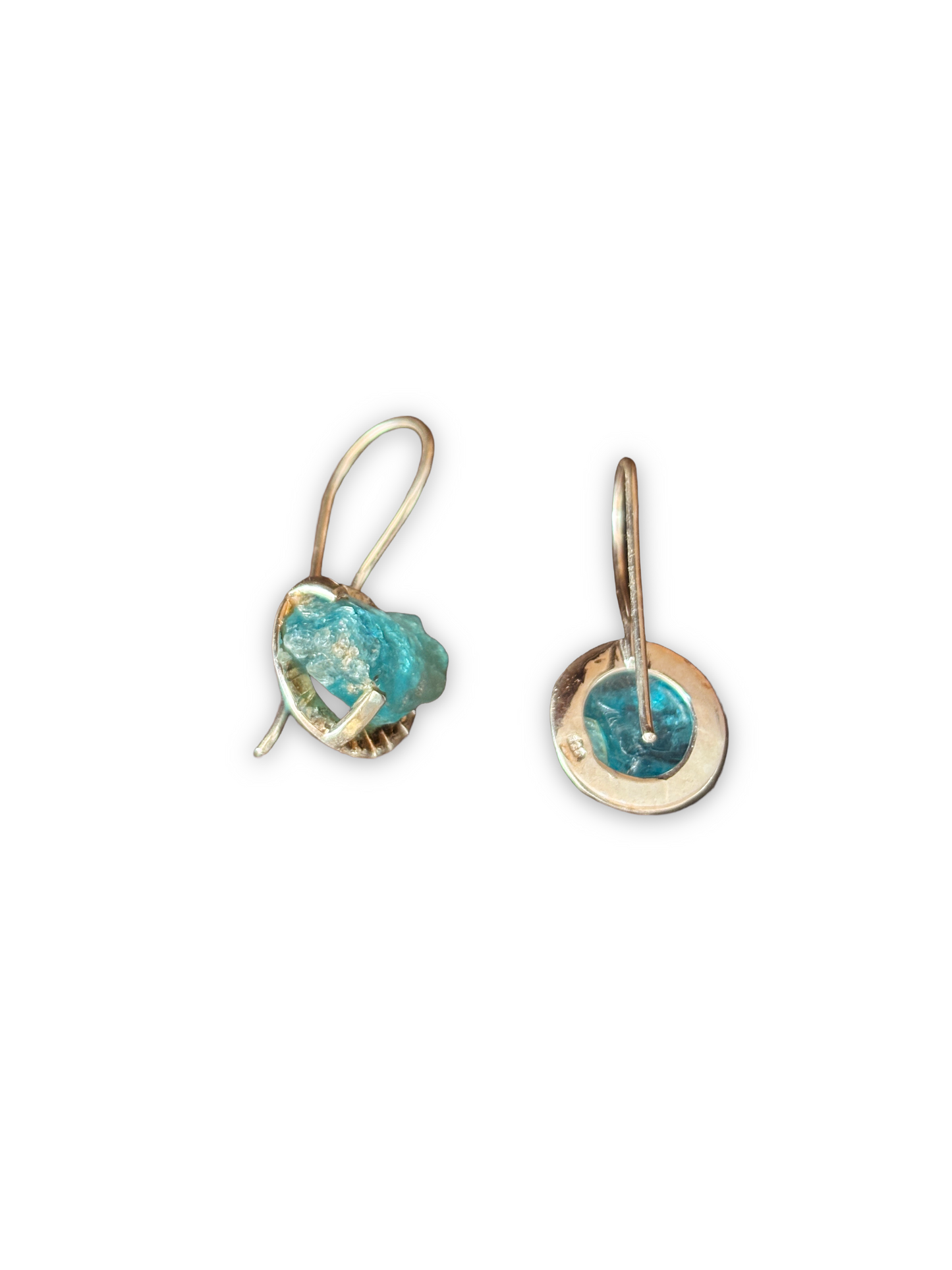 Coastline Drops - Raw Apatite Drop Earrings | 925 Silver