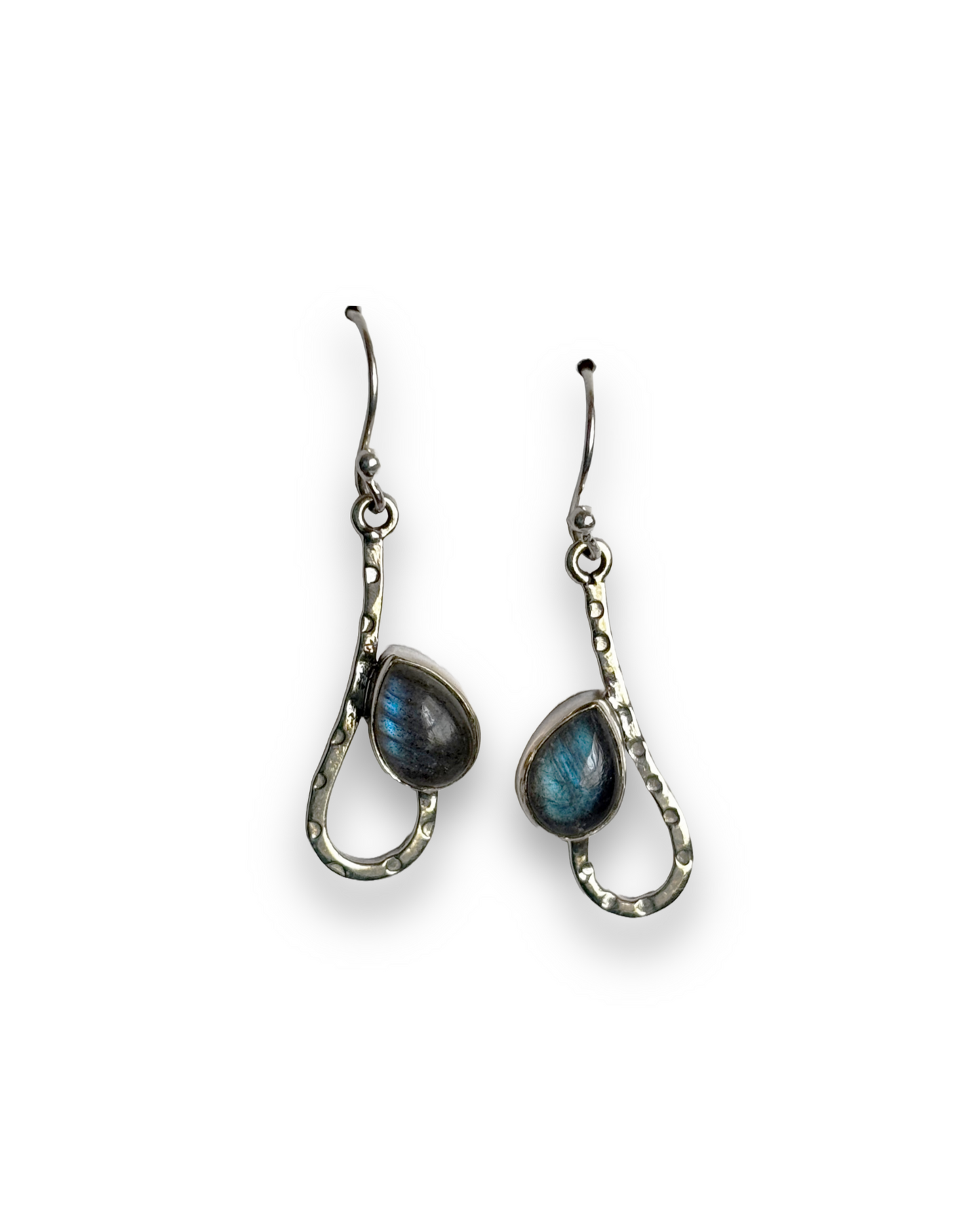 Iris Glow - Labradorite Teardrop Dangle Earrings in 925 Silver
