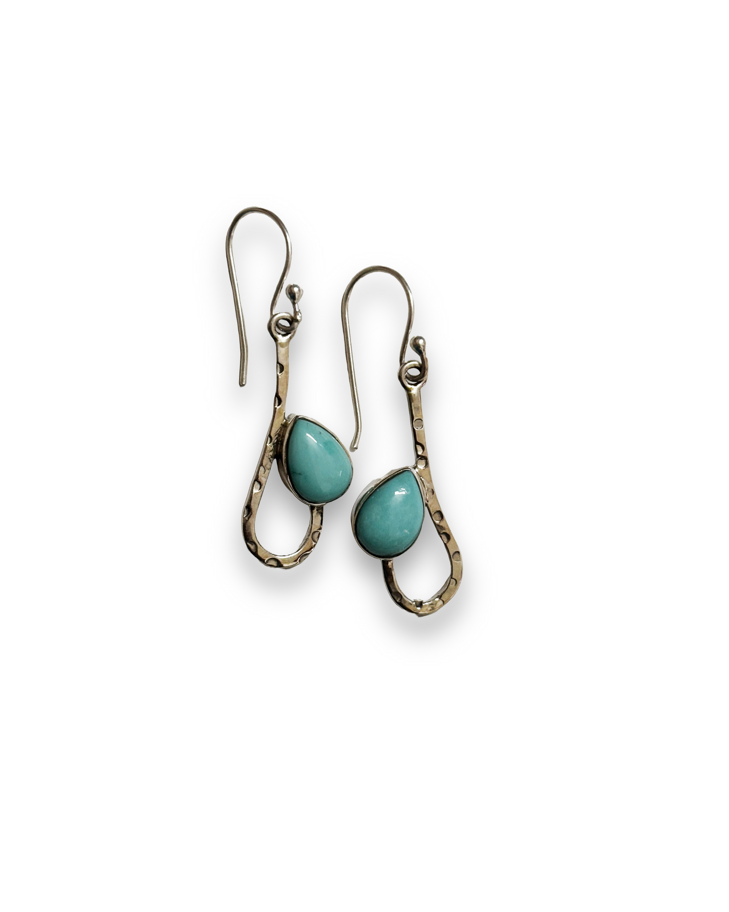 Blue Lagoon - Turquoise Teardrop Dangle Earrings in 925 Silver