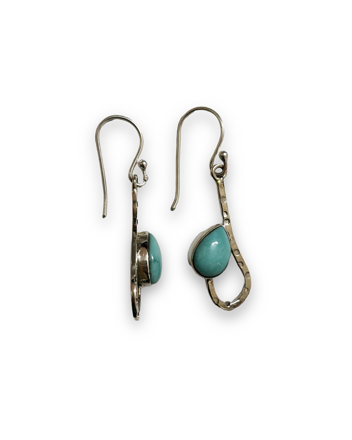 Blue Lagoon - Turquoise Teardrop Dangle Earrings in 925 Silver