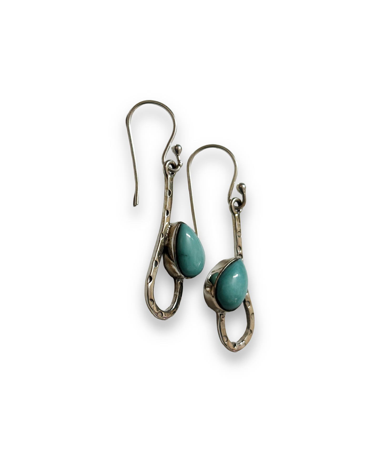 Blue Lagoon - Turquoise Teardrop Dangle Earrings in 925 Silver