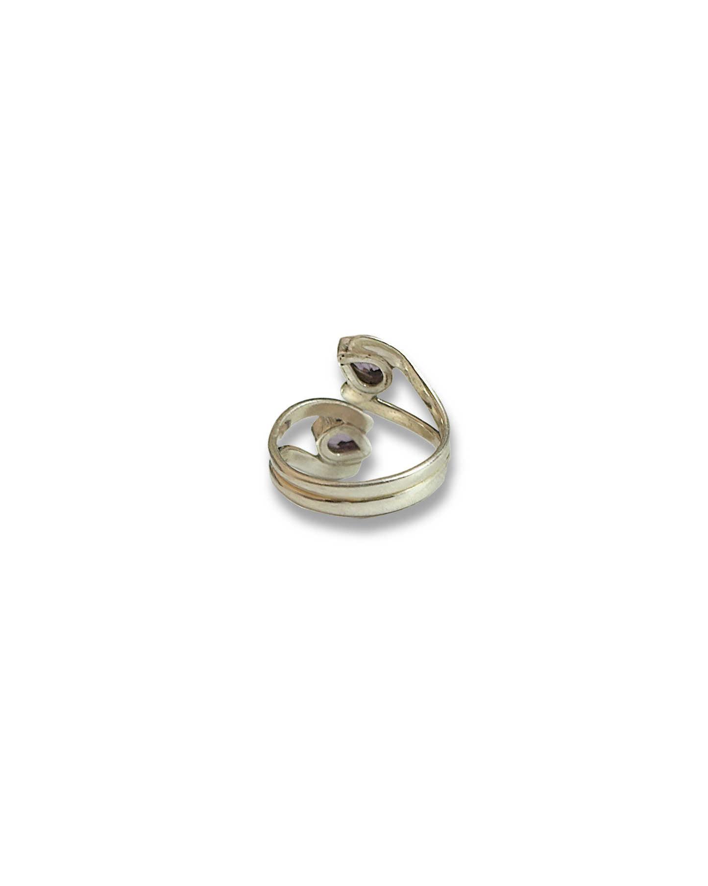 Lilac Duet - Amethyst Two Stone Adjustable Ring | 925 Silver