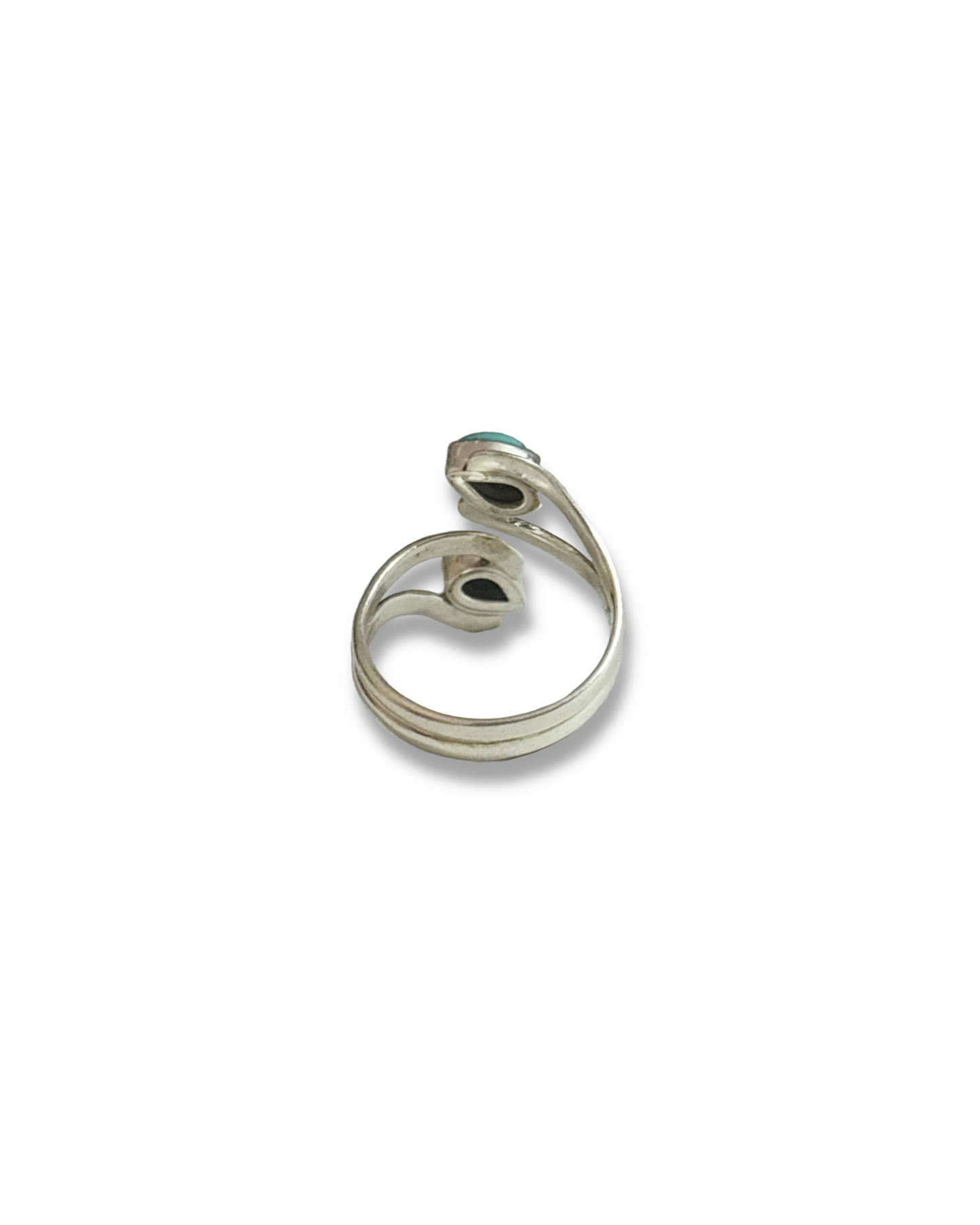Aqua Duet - Turquoise Two Stone Adjustable Ring | 925 Silver