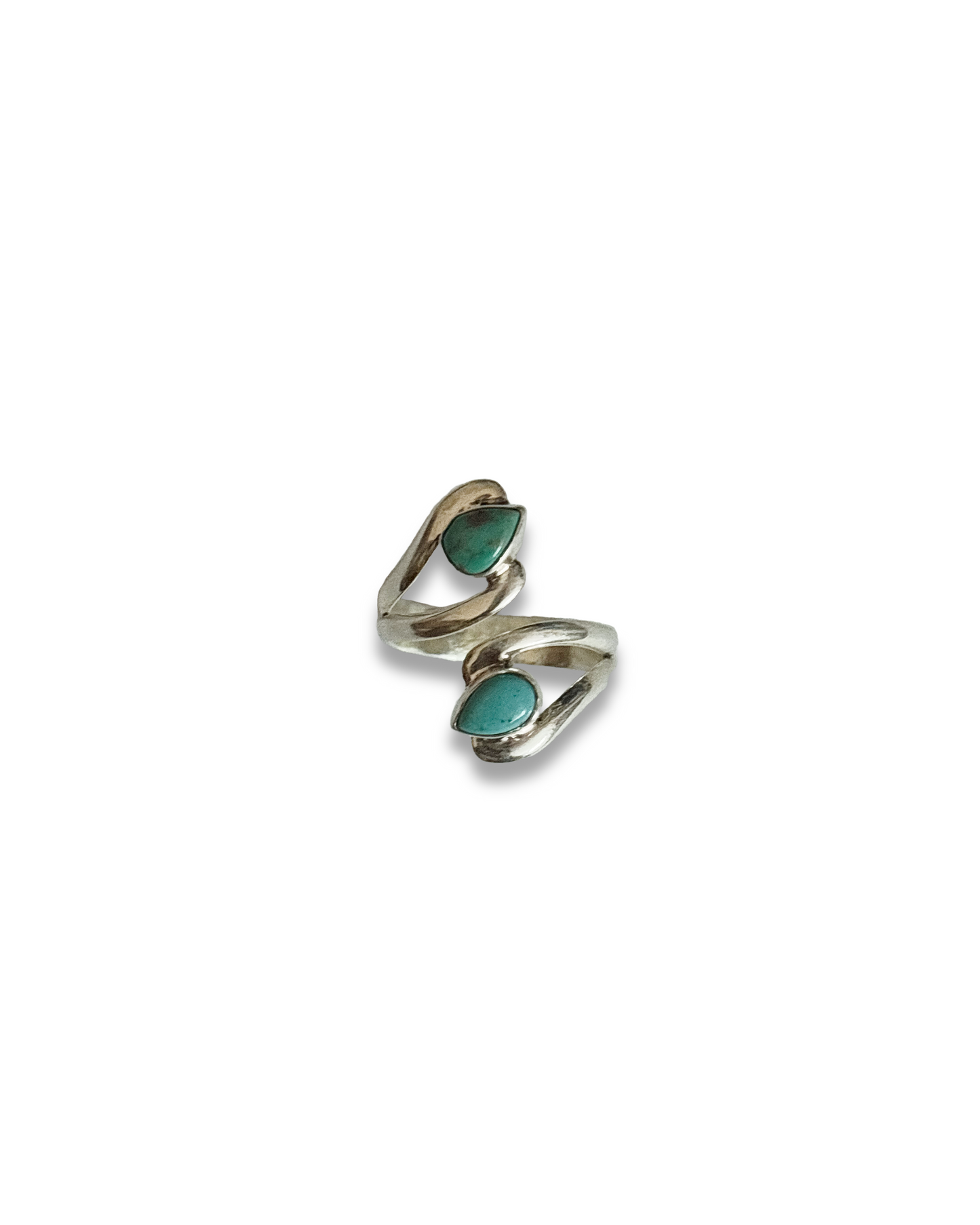 Aqua Duet - Turquoise Two Stone Adjustable Ring | 925 Silver