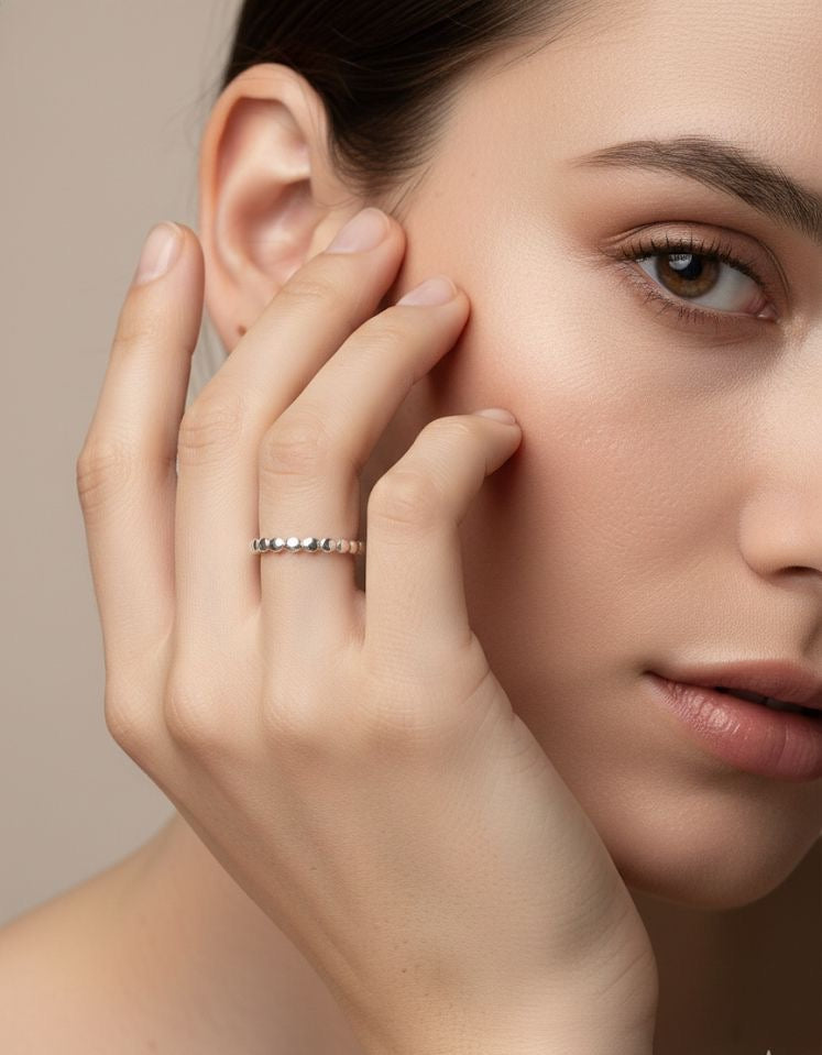 Silver Dots - Dotted 925 Silver Ring