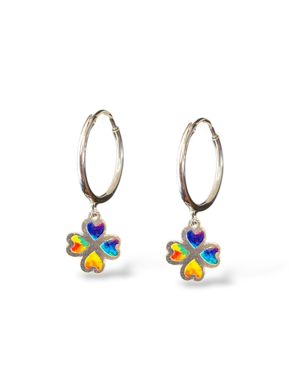 Clover Charm - Clover Hoop Earrings | 925 Silver