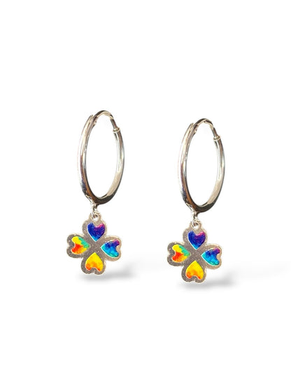 Clover Charm - Clover Hoop Earrings | 925 Silver