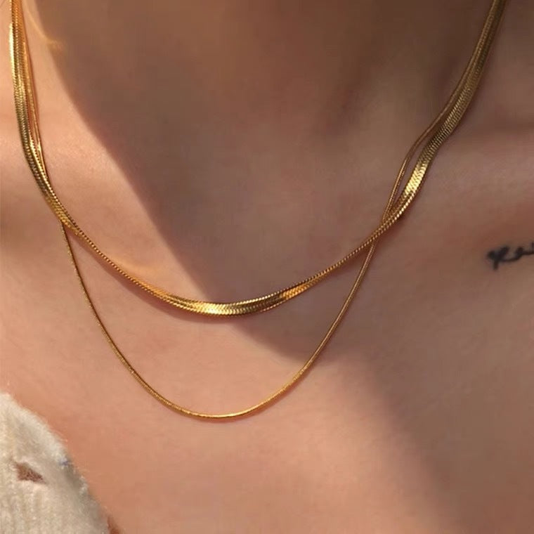 Double Layered Chain Necklace | Stainless Steel