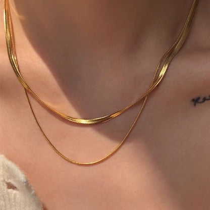 Double Layered Chain Necklace | Stainless Steel