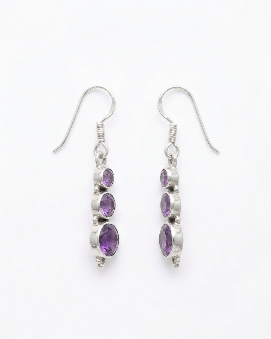 Cascades — Natural Gemstone Dangler Earrings | 925 Silver