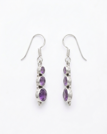 Cascades — Natural Gemstone Dangler Earrings | 925 Silver